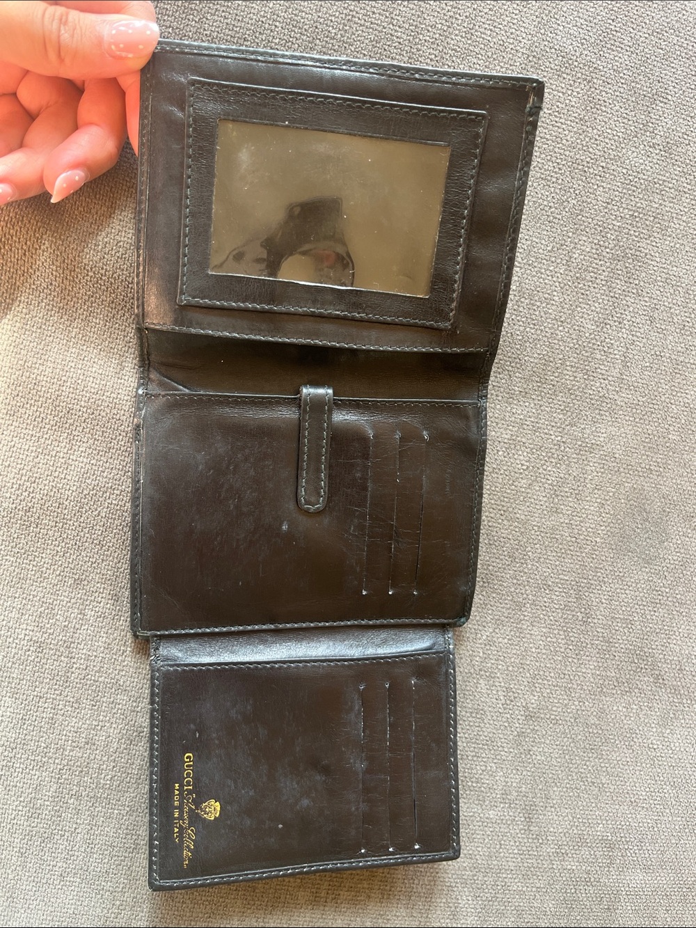 Gucci Sherry Line Old Gucci GG Canvas Vintage Bifold Wallet black - Picture 5 of 6